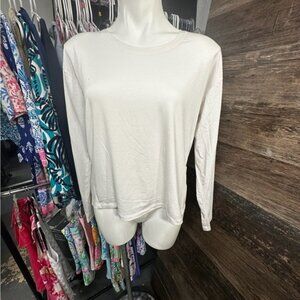 Athleta White Long Sleeve Top Blouse